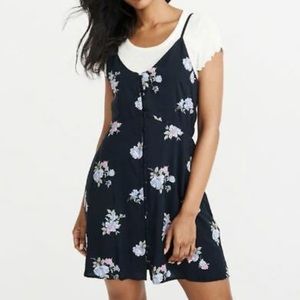 A&F Navy Blue Floral Dress